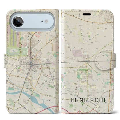 【国立2（東京都）】地図柄iPhoneケース（手帳タイプ）