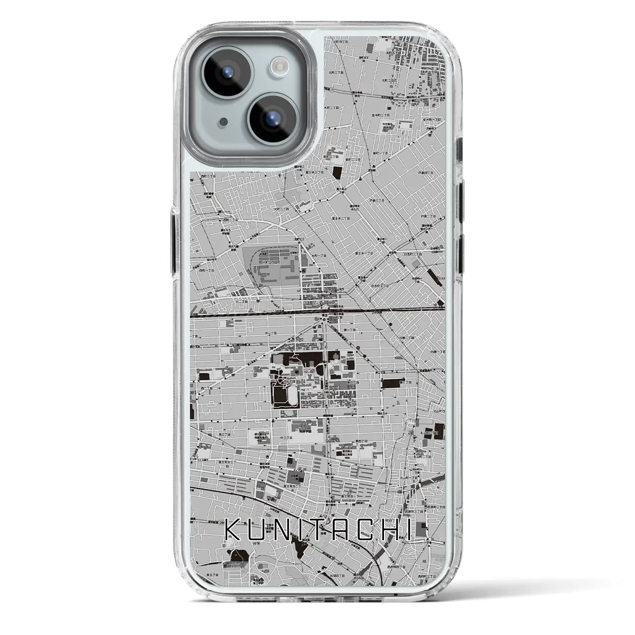 【国立2（東京都）】地図柄iPhoneケース（MagSafeタイプ）