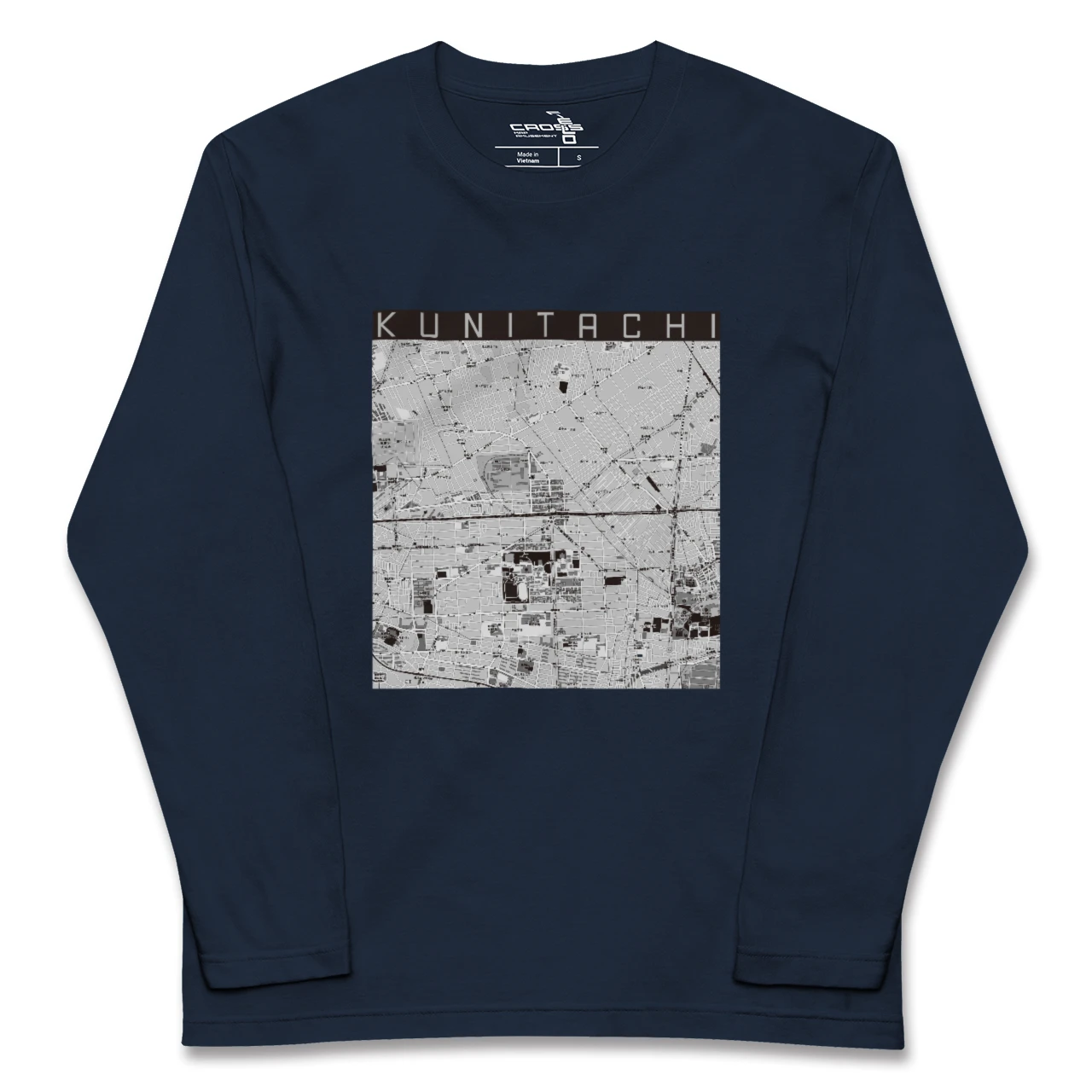 【国立2（東京都）】地図柄ロングスリーブTシャツ