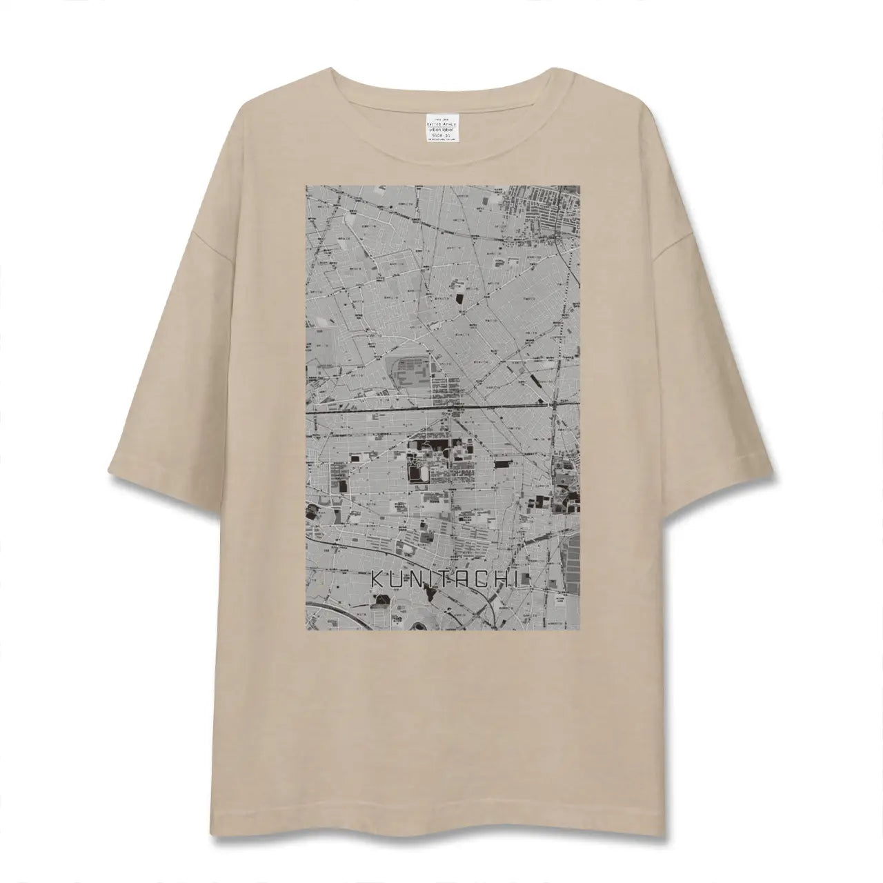 【国立2（東京都）】地図柄ビッグシルエットTシャツ