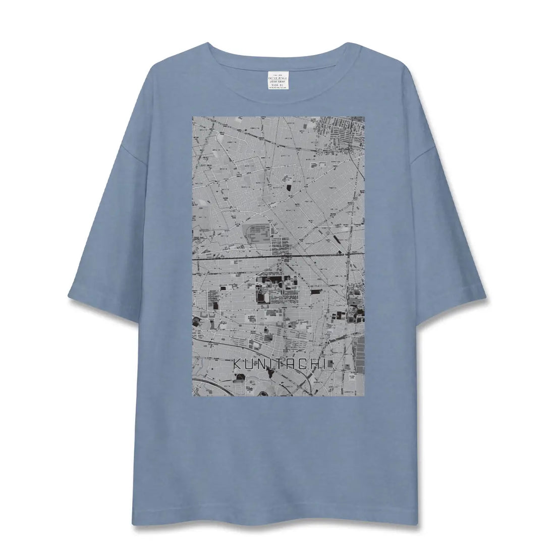 【国立2（東京都）】地図柄ビッグシルエットTシャツ