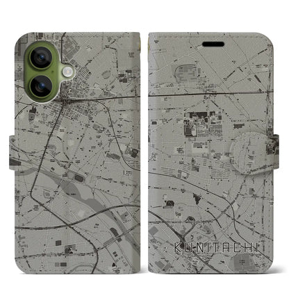 【国立（東京都）】地図柄iPhoneケース（手帳タイプ）