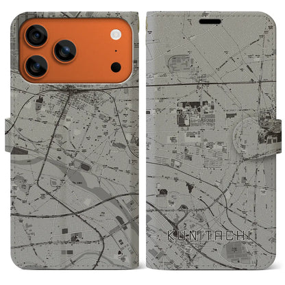 【国立（東京都）】地図柄iPhoneケース（手帳タイプ）