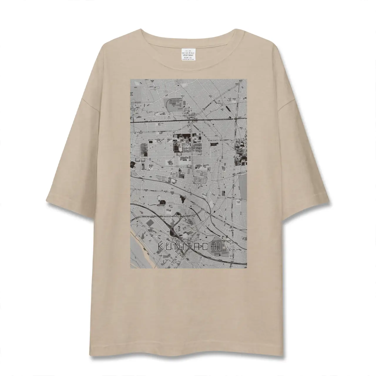 【国立（東京都）】地図柄ビッグシルエットTシャツ