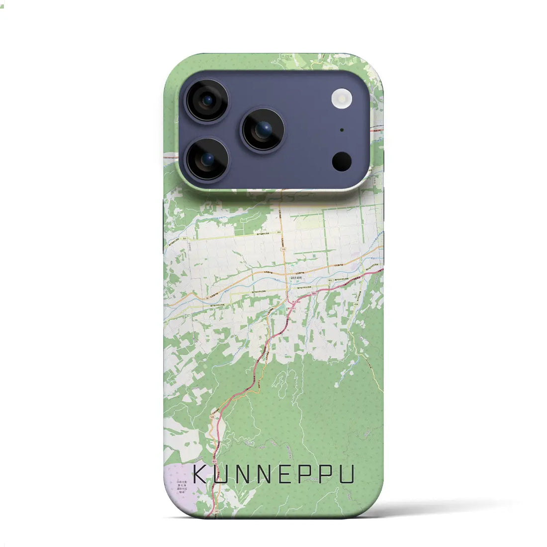 【訓子府（北海道）】地図柄iPhoneケース（バックカバータイプ）ブラック・iPhone 17 Pro Max 用