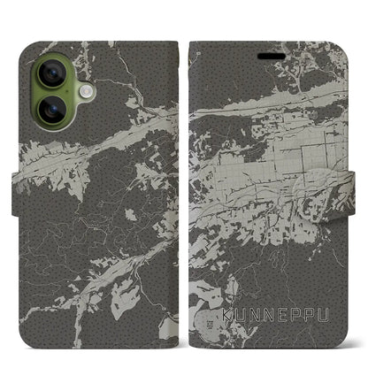 【訓子府（北海道）】地図柄iPhoneケース（手帳タイプ）