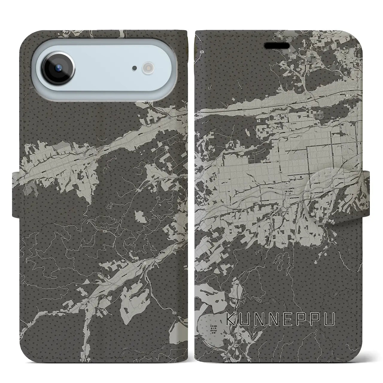 【訓子府（北海道）】地図柄iPhoneケース（手帳タイプ）