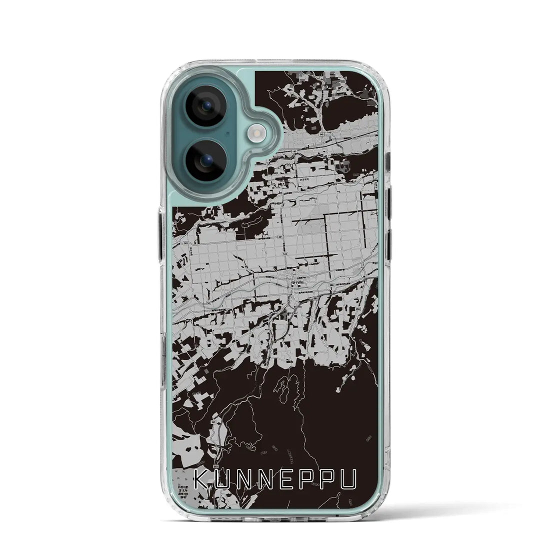 【訓子府（北海道）】地図柄iPhoneケース（MagSafeタイプ）モノトーン・iPhone 16 Pro 用