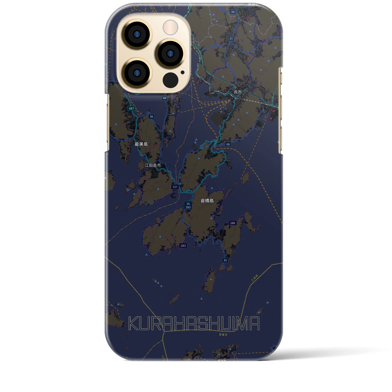 【倉橋島（広島県）】地図柄iPhoneケース（バックカバータイプ）
