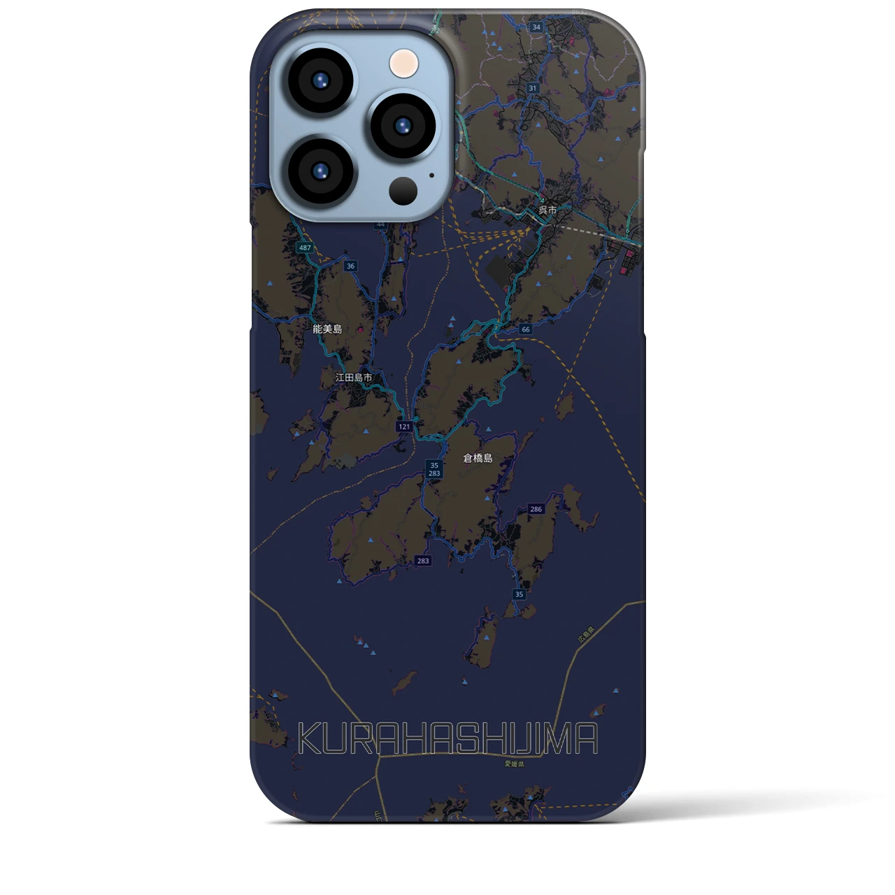 【倉橋島（広島県）】地図柄iPhoneケース（バックカバータイプ）