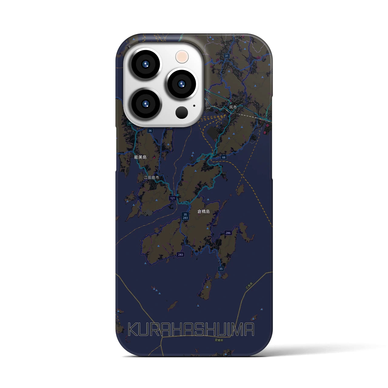 【倉橋島（広島県）】地図柄iPhoneケース（バックカバータイプ）