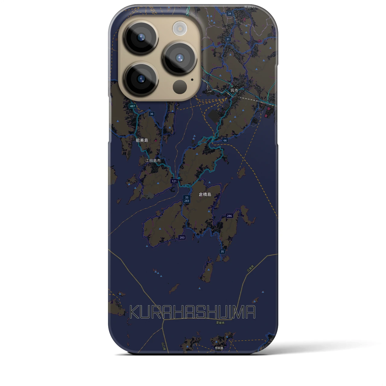 【倉橋島（広島県）】地図柄iPhoneケース（バックカバータイプ）