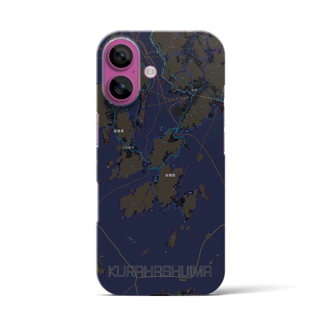 【倉橋島（広島県）】地図柄iPhoneケース（バックカバータイプ）