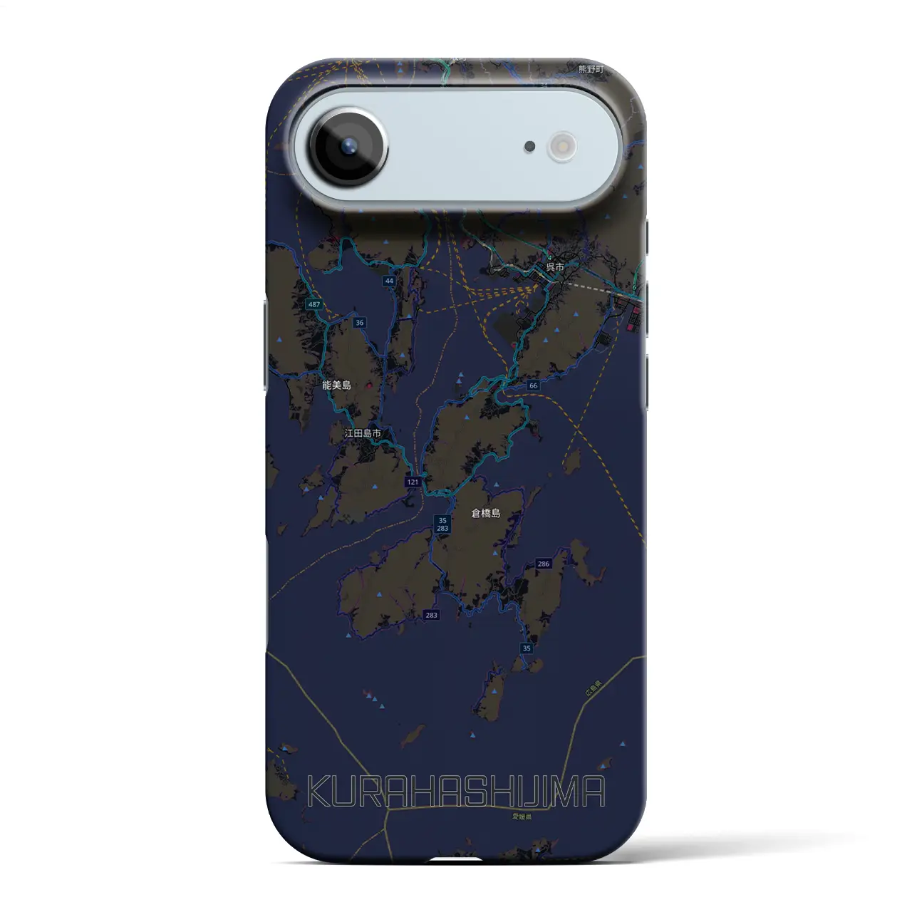 【倉橋島（広島県）】地図柄iPhoneケース（バックカバータイプ）