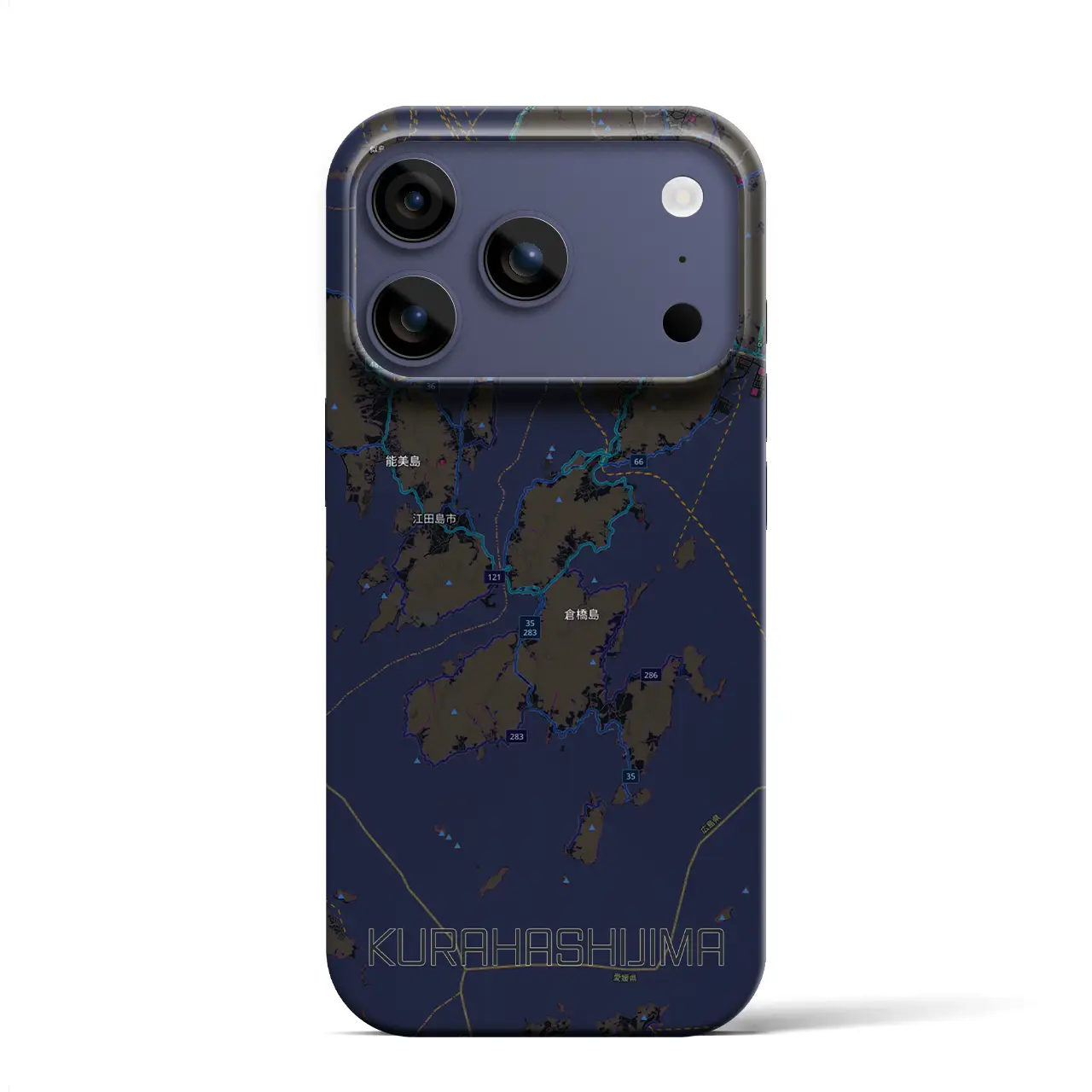 【倉橋島（広島県）】地図柄iPhoneケース（バックカバータイプ）