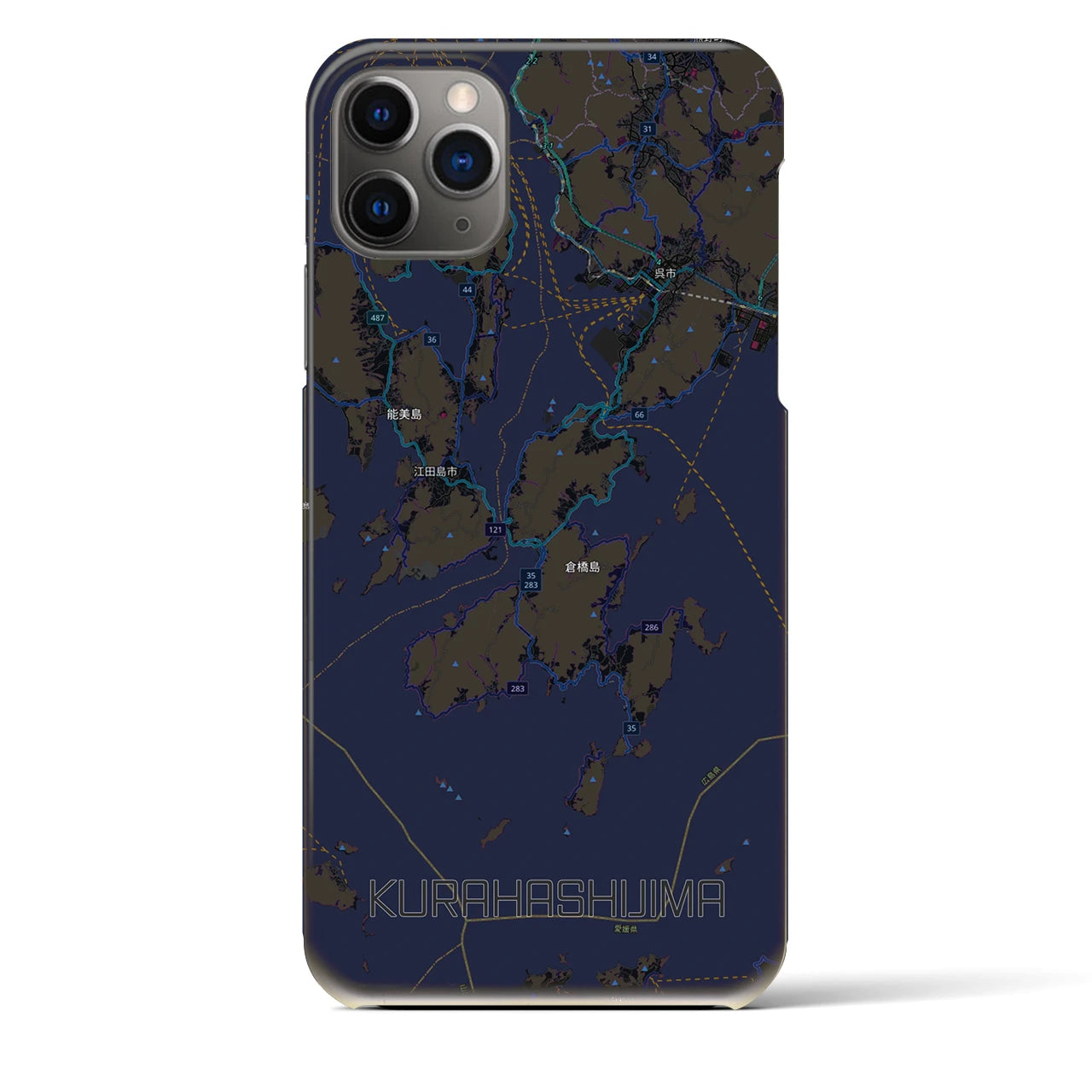 【倉橋島（広島県）】地図柄iPhoneケース（バックカバータイプ）