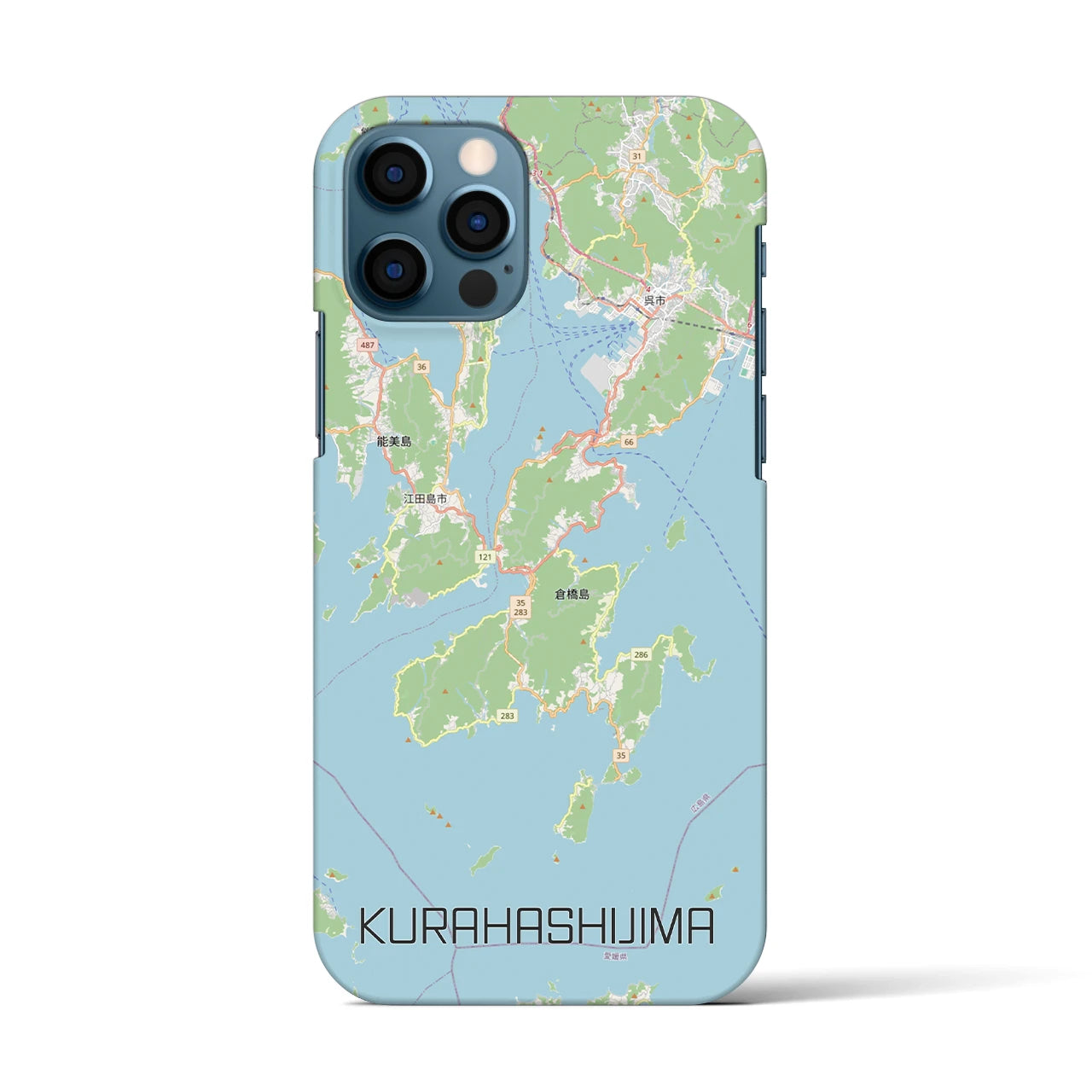 【倉橋島（広島県）】地図柄iPhoneケース（バックカバータイプ）