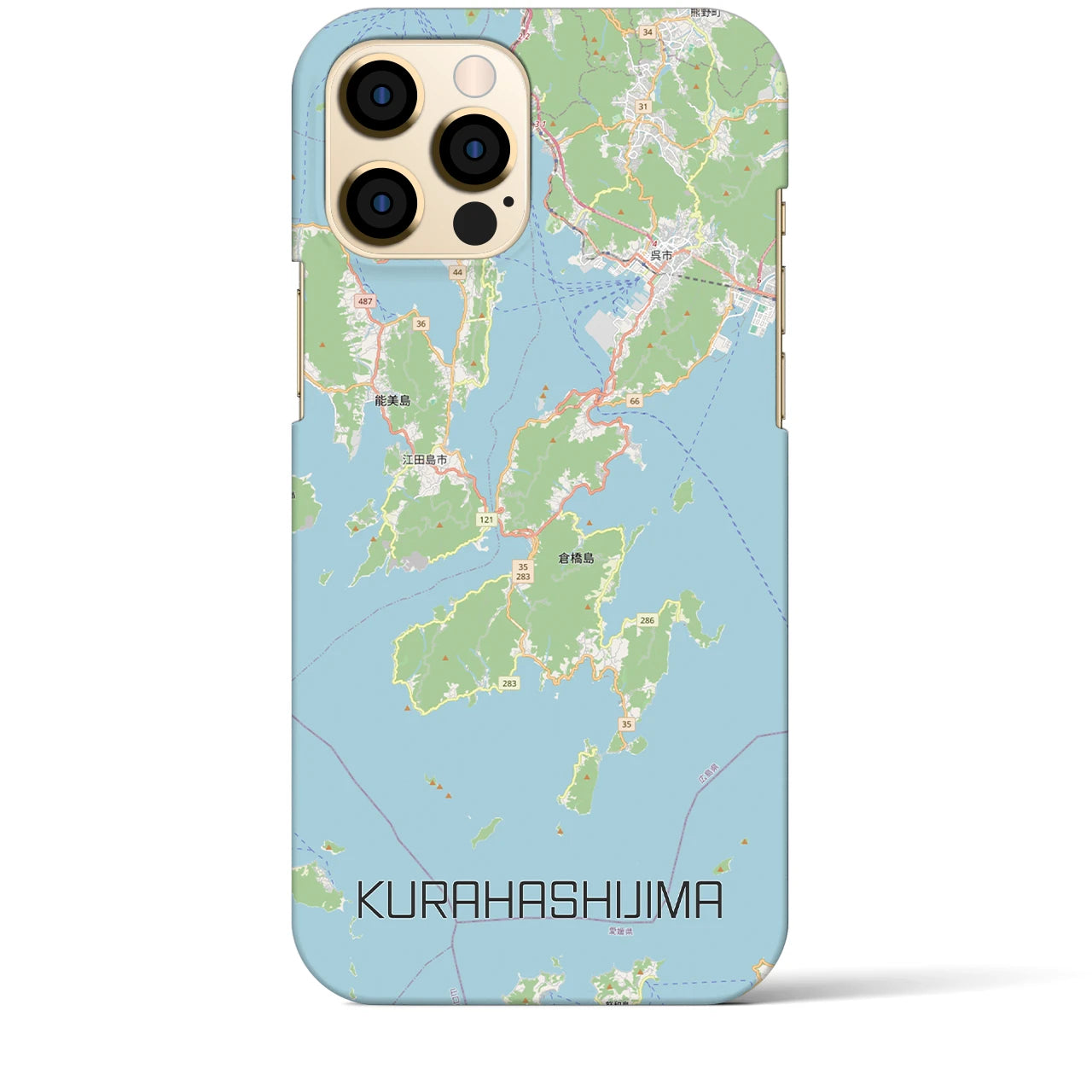 【倉橋島（広島県）】地図柄iPhoneケース（バックカバータイプ）