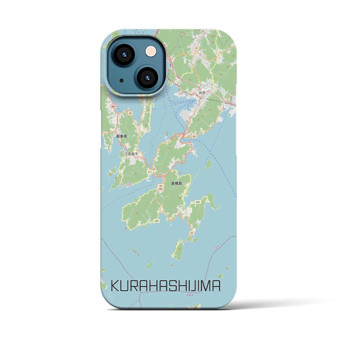 【倉橋島（広島県）】地図柄iPhoneケース（バックカバータイプ）