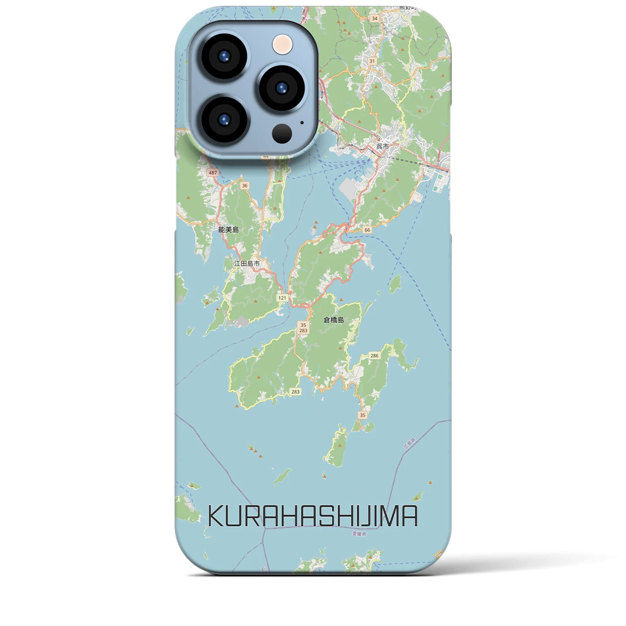 【倉橋島（広島県）】地図柄iPhoneケース（バックカバータイプ）