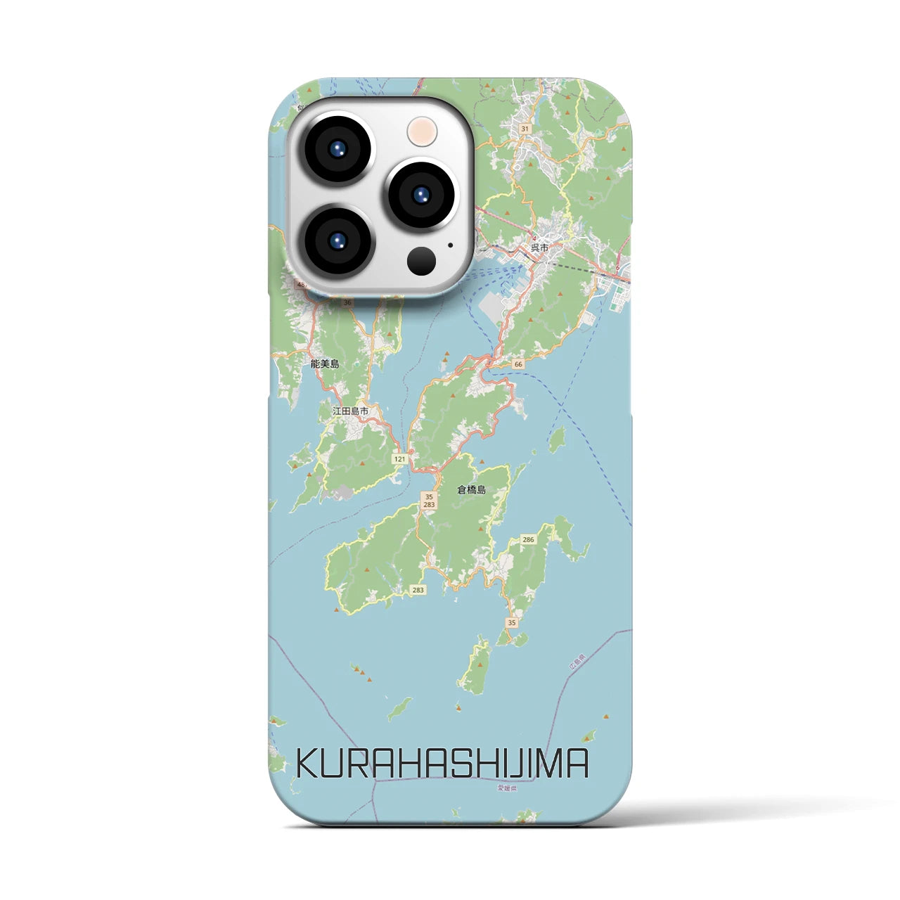 【倉橋島（広島県）】地図柄iPhoneケース（バックカバータイプ）