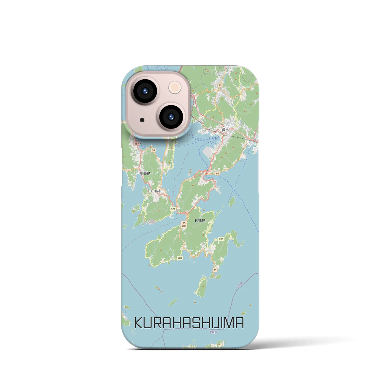 【倉橋島（広島県）】地図柄iPhoneケース（バックカバータイプ）