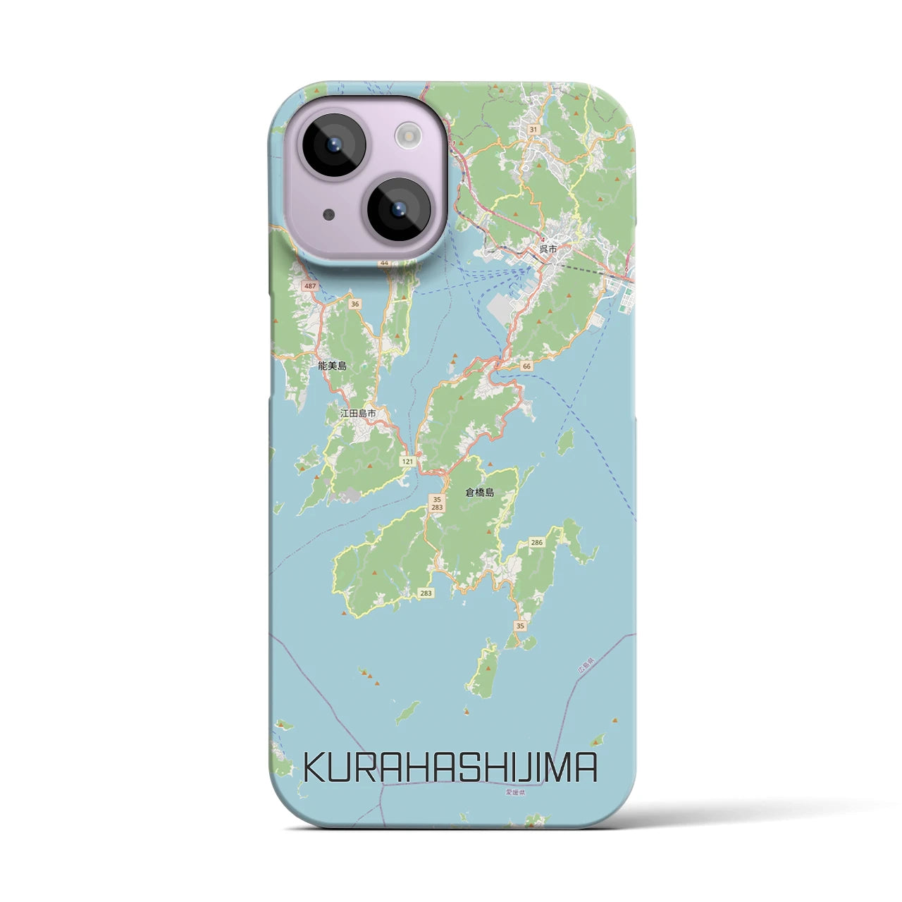【倉橋島（広島県）】地図柄iPhoneケース（バックカバータイプ）
