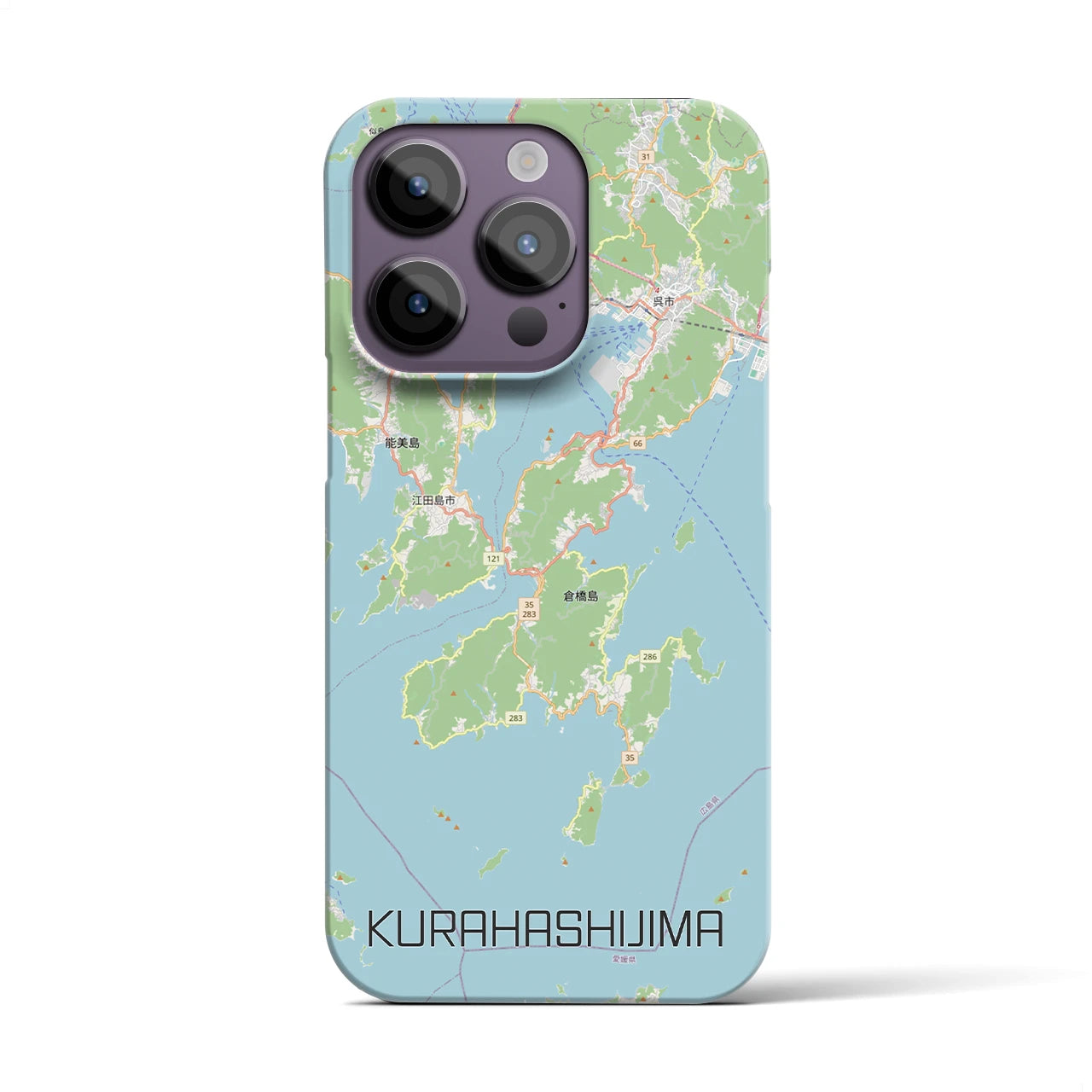【倉橋島（広島県）】地図柄iPhoneケース（バックカバータイプ）