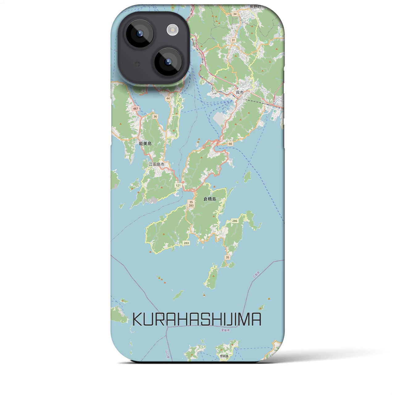 【倉橋島（広島県）】地図柄iPhoneケース（バックカバータイプ）
