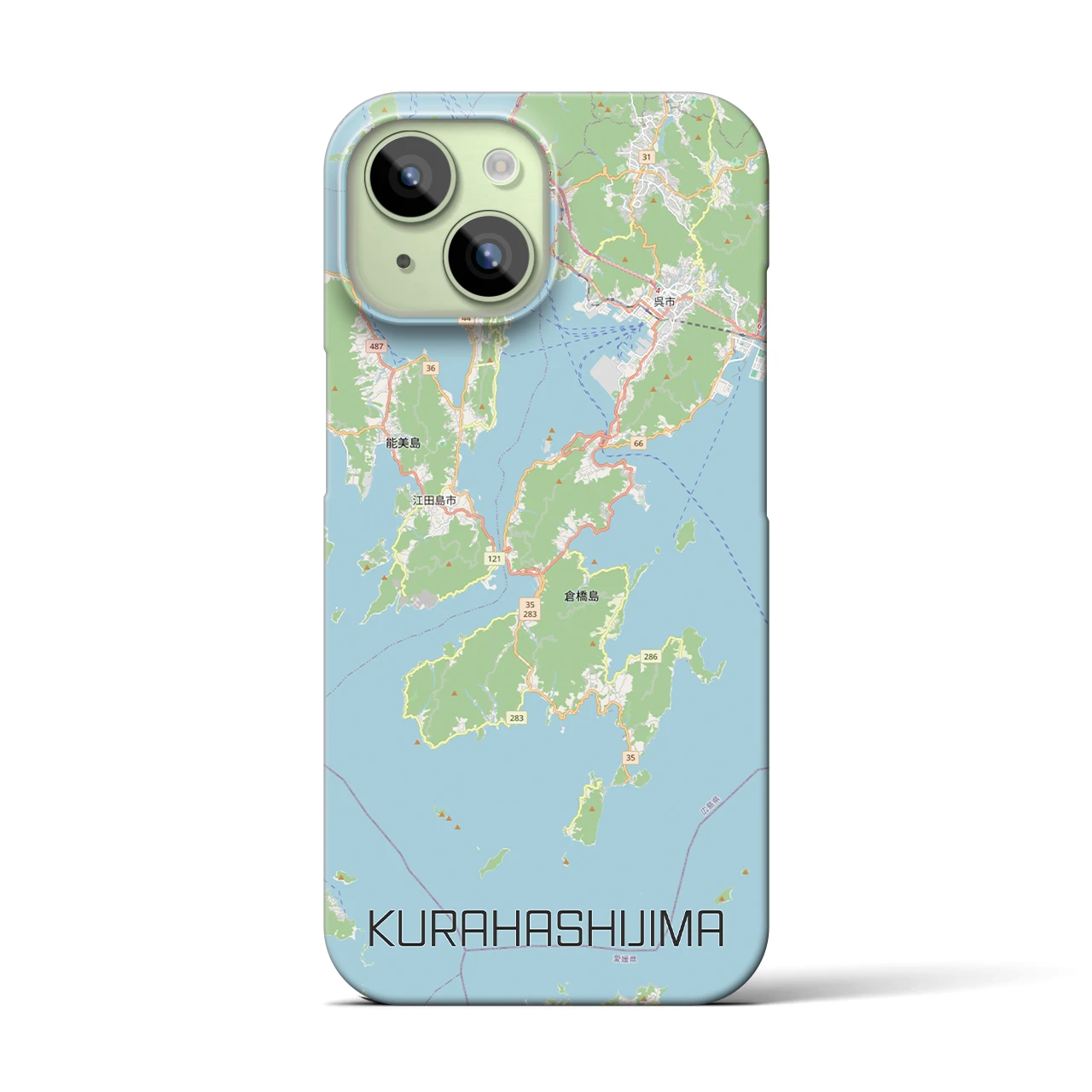 【倉橋島（広島県）】地図柄iPhoneケース（バックカバータイプ）
