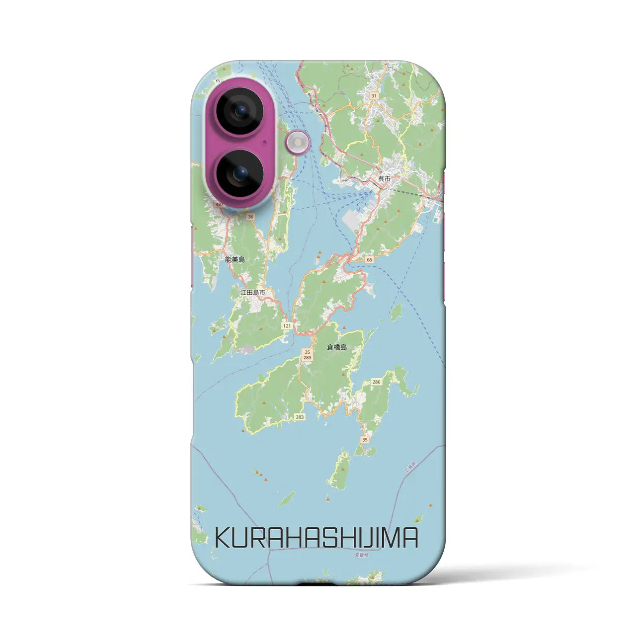 【倉橋島（広島県）】地図柄iPhoneケース（バックカバータイプ）