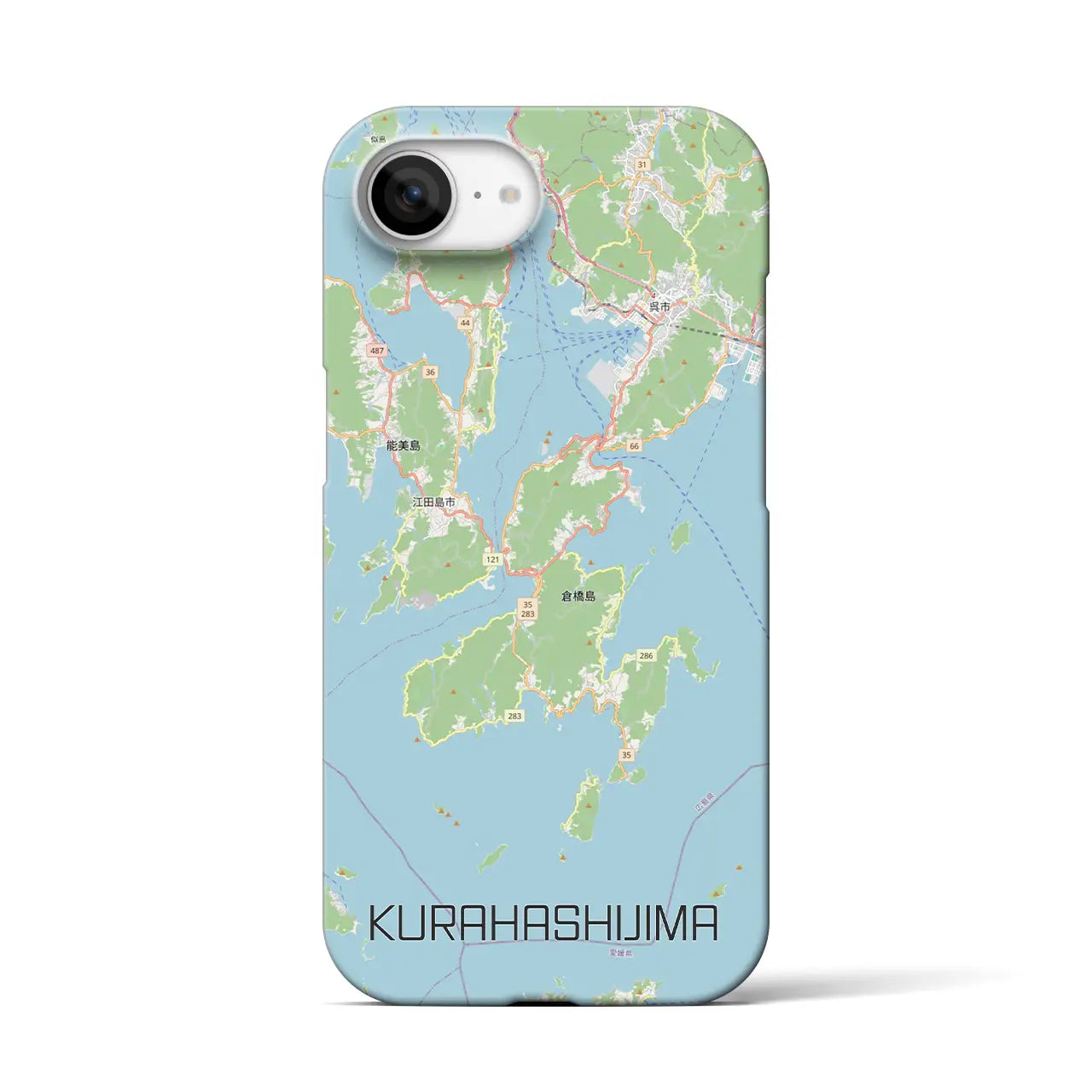 【倉橋島（広島県）】地図柄iPhoneケース（バックカバータイプ）