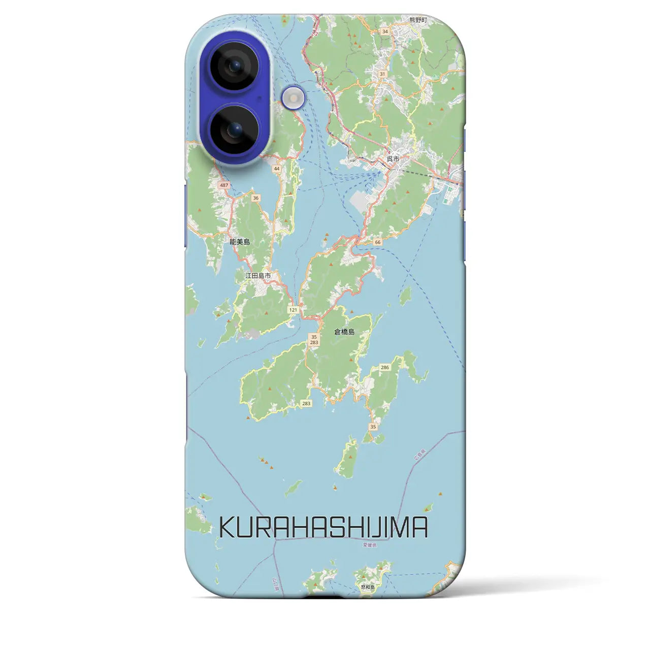 【倉橋島（広島県）】地図柄iPhoneケース（バックカバータイプ）
