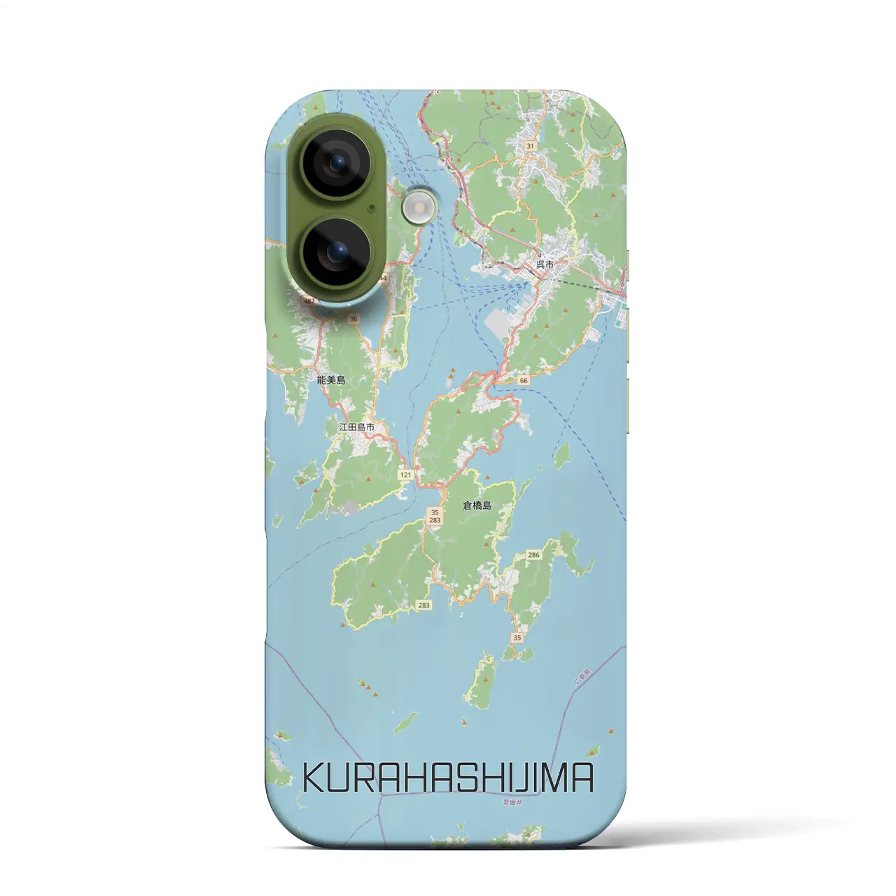 【倉橋島（広島県）】地図柄iPhoneケース（バックカバータイプ）ブラック・iPhone 17 Pro Max 用