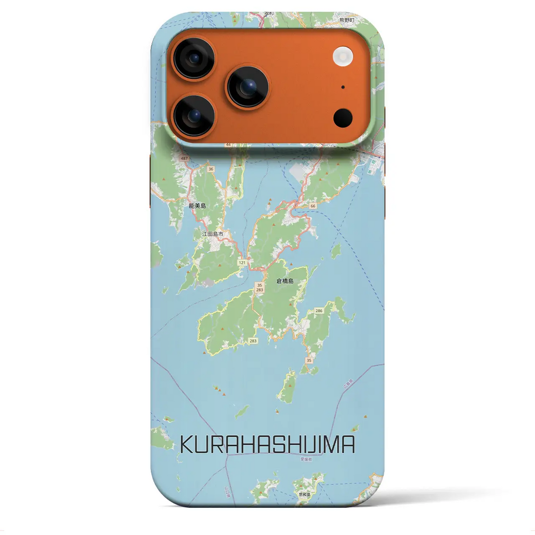 【倉橋島（広島県）】地図柄iPhoneケース（バックカバータイプ）