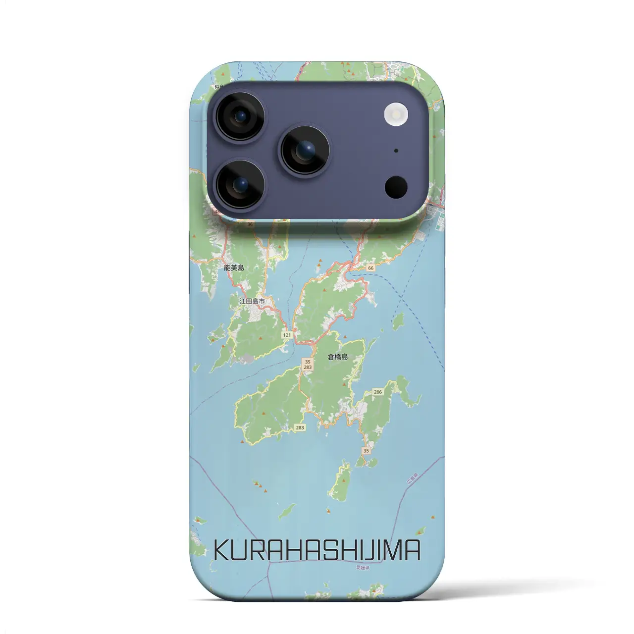 【倉橋島（広島県）】地図柄iPhoneケース（バックカバータイプ）