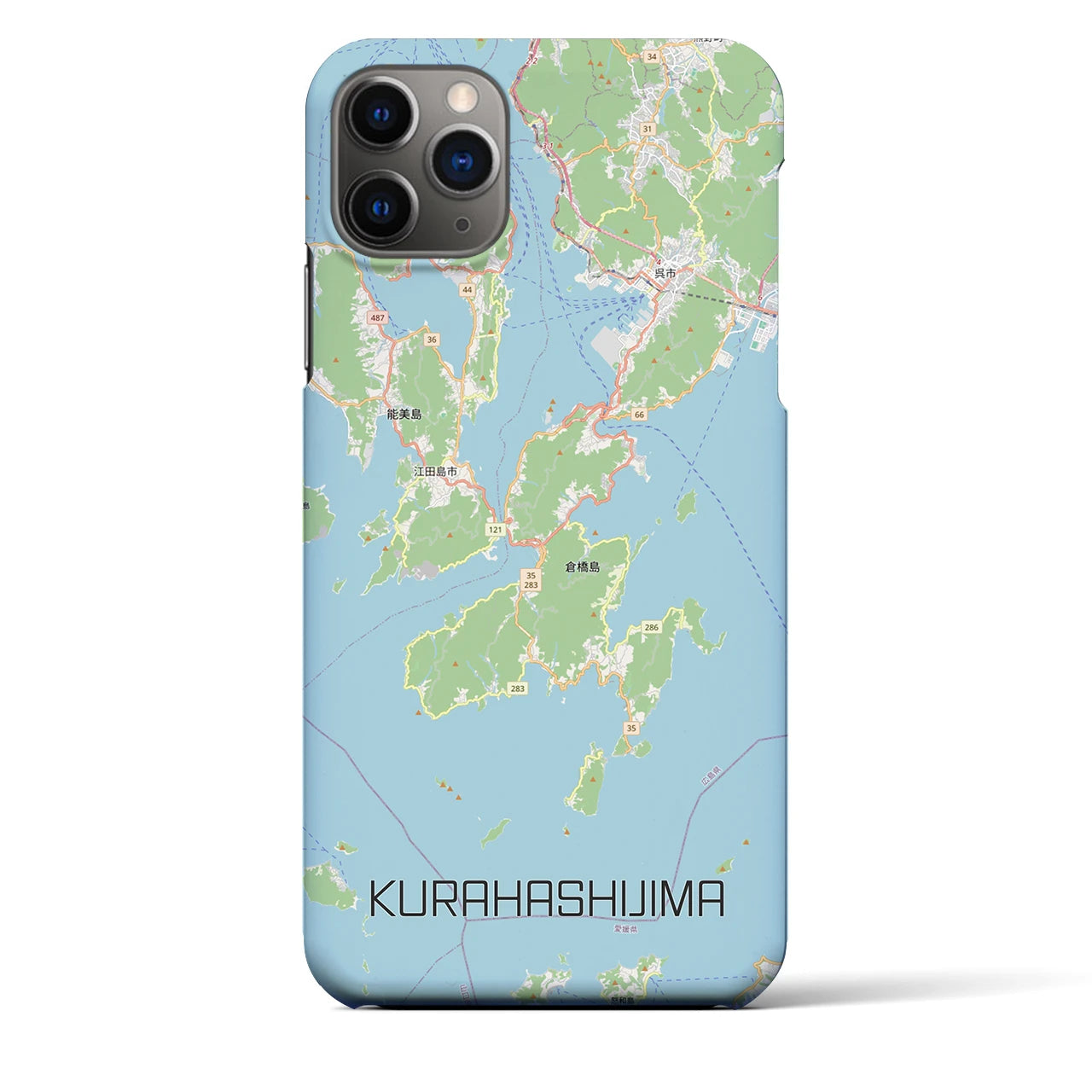 【倉橋島（広島県）】地図柄iPhoneケース（バックカバータイプ）