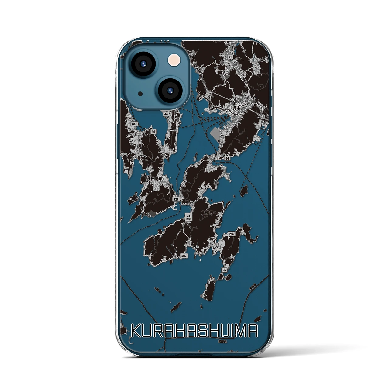 【倉橋島（広島県）】地図柄iPhoneケース（クリアタイプ）