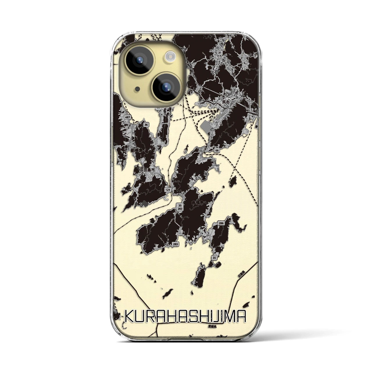 【倉橋島（広島県）】地図柄iPhoneケース（クリアタイプ）