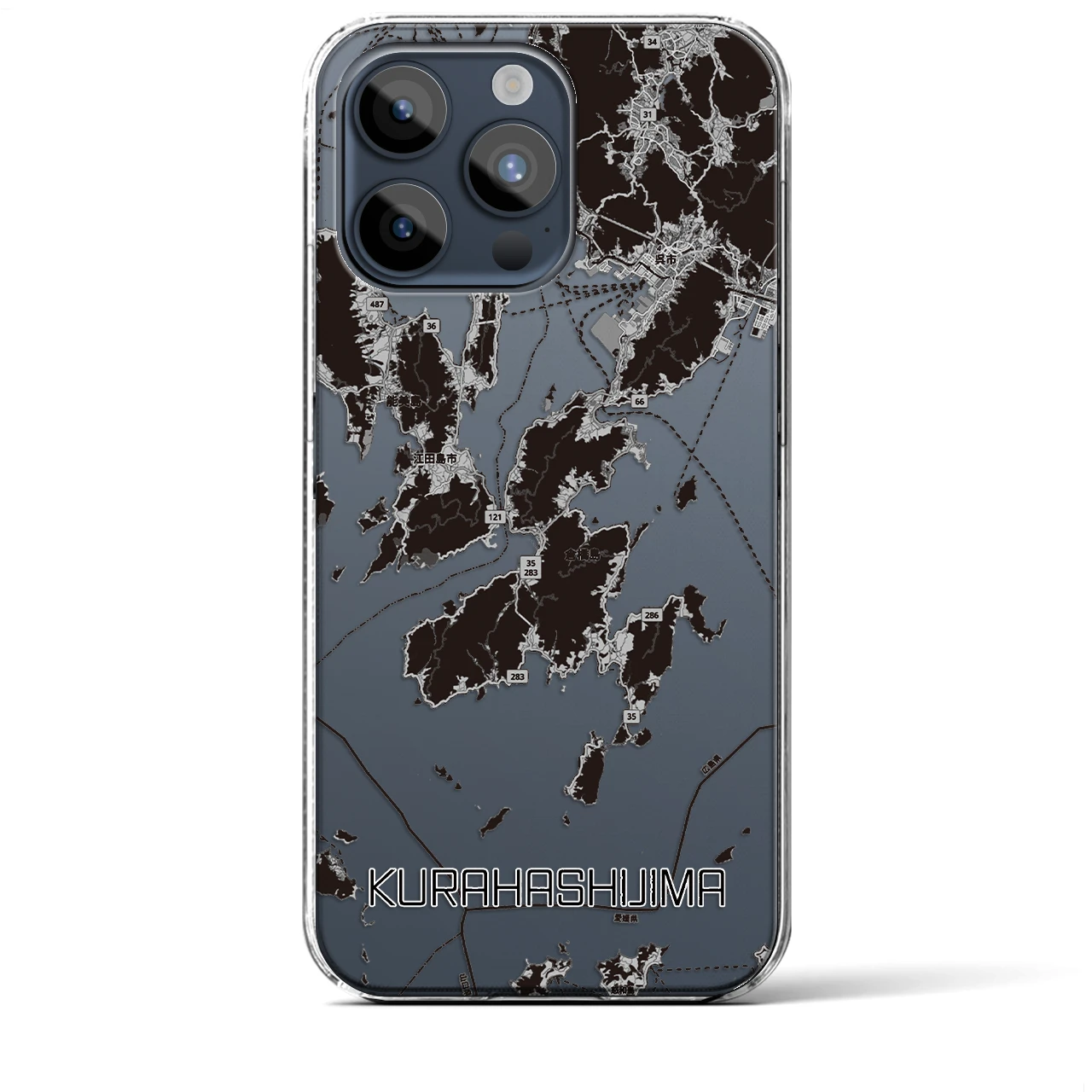 【倉橋島（広島県）】地図柄iPhoneケース（クリアタイプ）