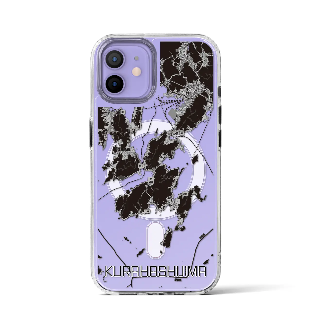 【倉橋島（広島県）】地図柄iPhoneケース（MagSafeタイプ）