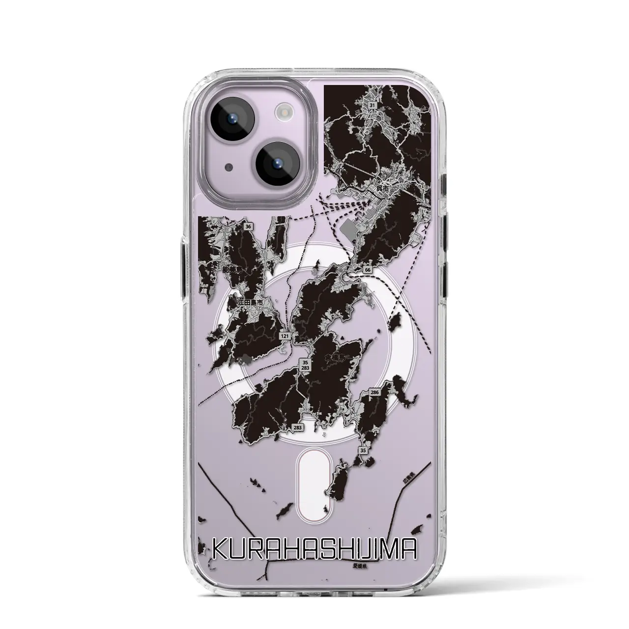 【倉橋島（広島県）】地図柄iPhoneケース（MagSafeタイプ）