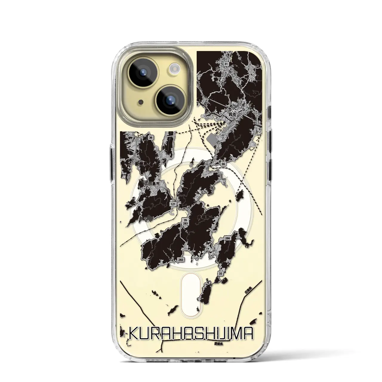 【倉橋島（広島県）】地図柄iPhoneケース（MagSafeタイプ）