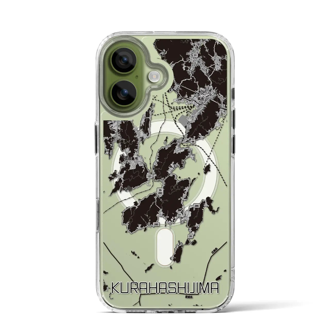 【倉橋島（広島県）】地図柄iPhoneケース（MagSafeタイプ）