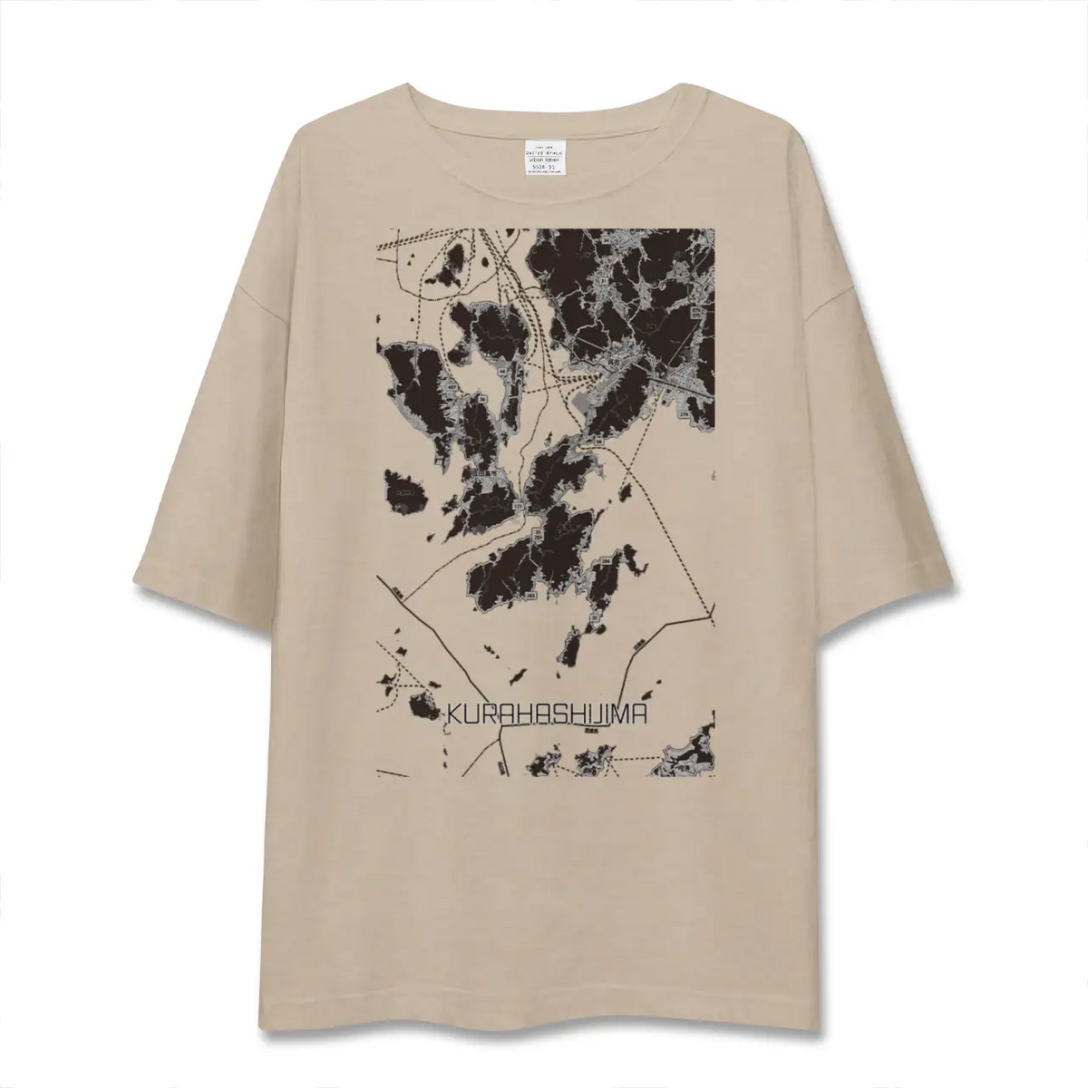 【倉橋島（広島県）】地図柄ビッグシルエットTシャツ