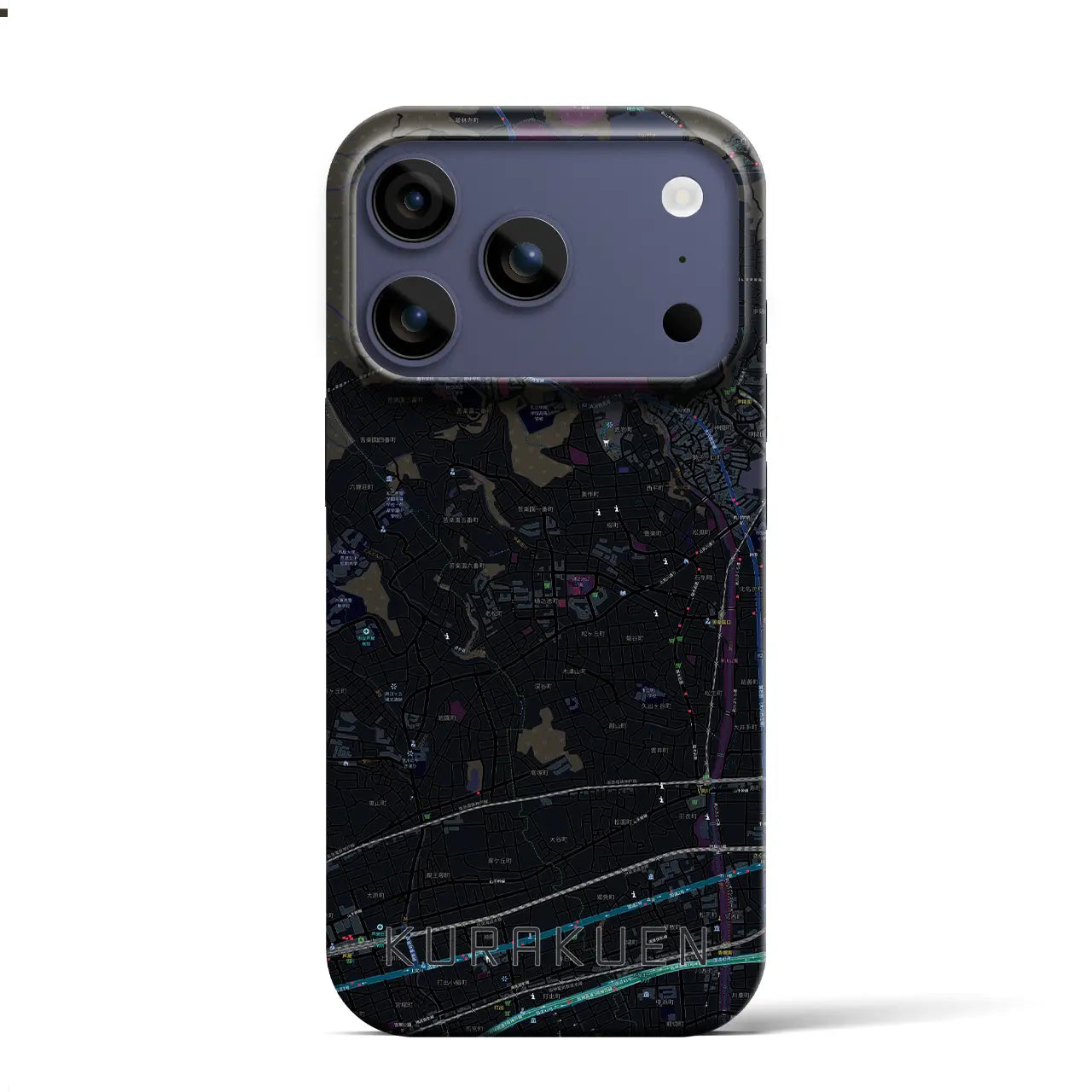 【苦楽園（兵庫県）】地図柄iPhoneケース（バックカバータイプ）