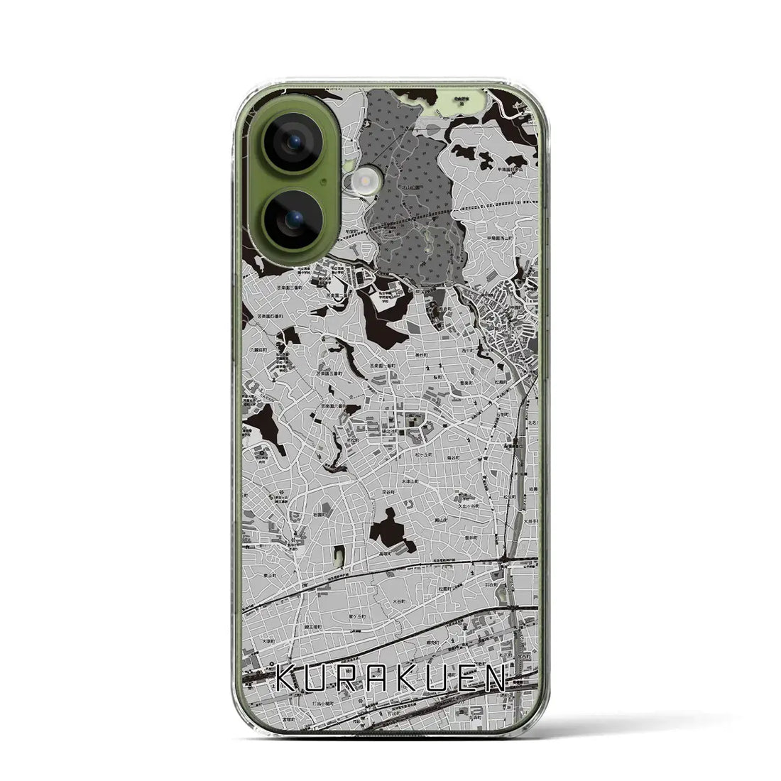 【苦楽園(兵庫県)】地図柄iPhoneケース(クリアタイプ)モノトーン・iPhone 17 Pro Max 用