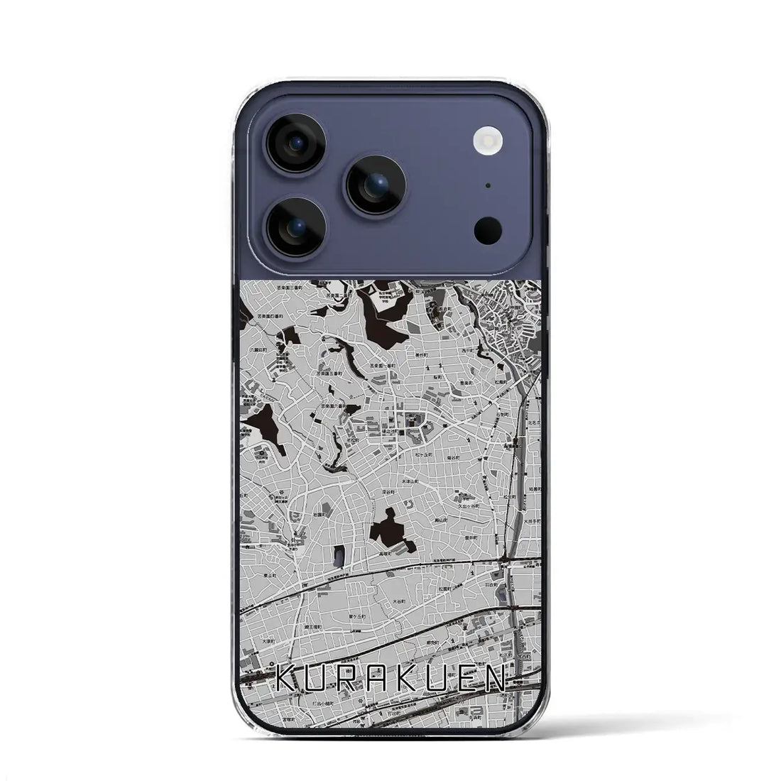 【苦楽園（兵庫県）】地図柄iPhoneケース（クリアタイプ）