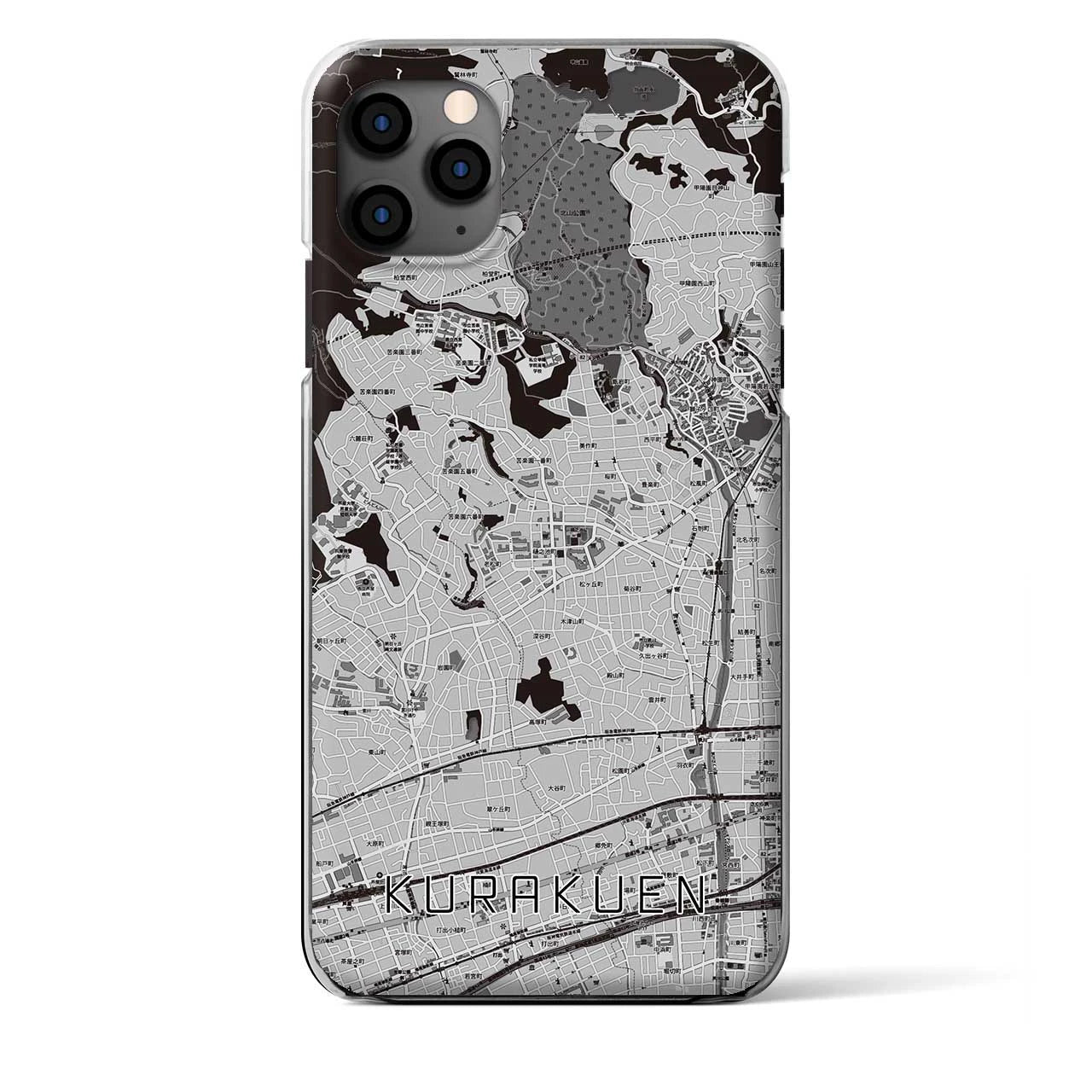 【苦楽園（兵庫県）】地図柄iPhoneケース（クリアタイプ）