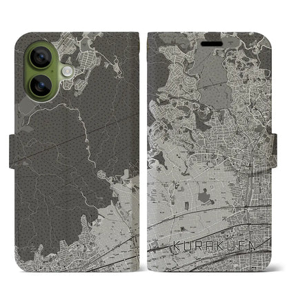 【苦楽園（兵庫県）】地図柄iPhoneケース（手帳タイプ）